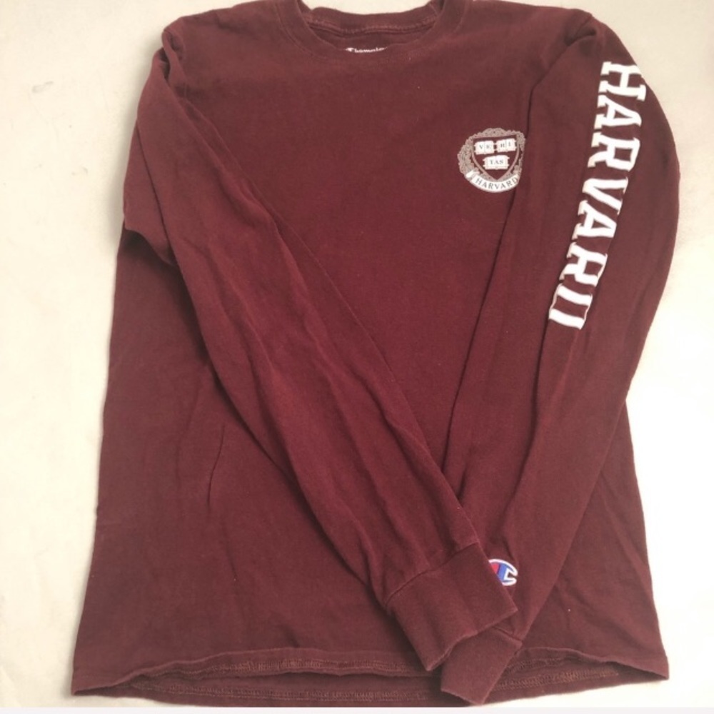 Champion Harvard University burgundy long sleeve t-shirt
